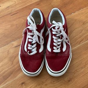 Red suede vans - old skool